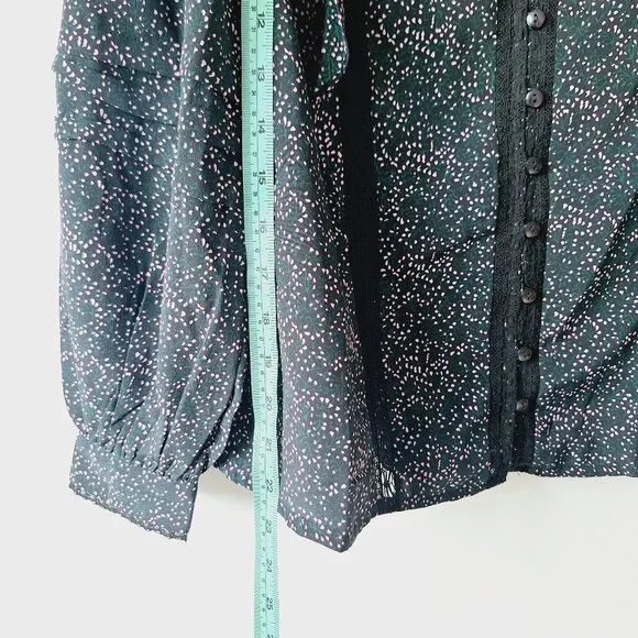 TOPSHOP Lace Inset Floral Ruffle Top - Black - Picture 4 of 9